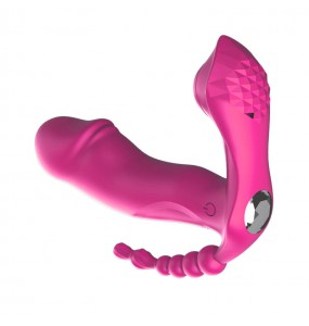 FOX - M6 Sucking Invisible Wearable Vibrator Red Rose (Wireless Remote - Chargeable)